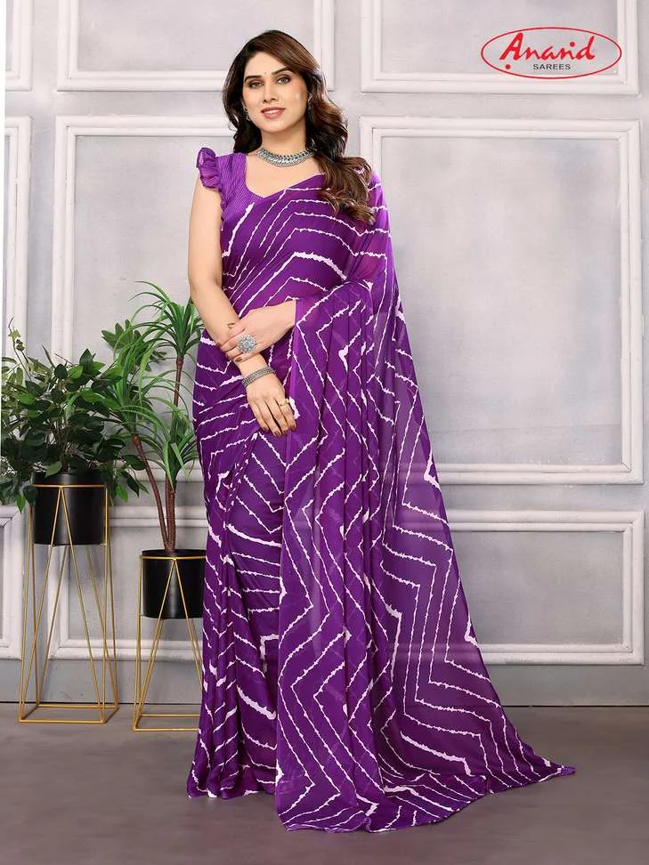 Graphic Print Bollywood Georgette Saree