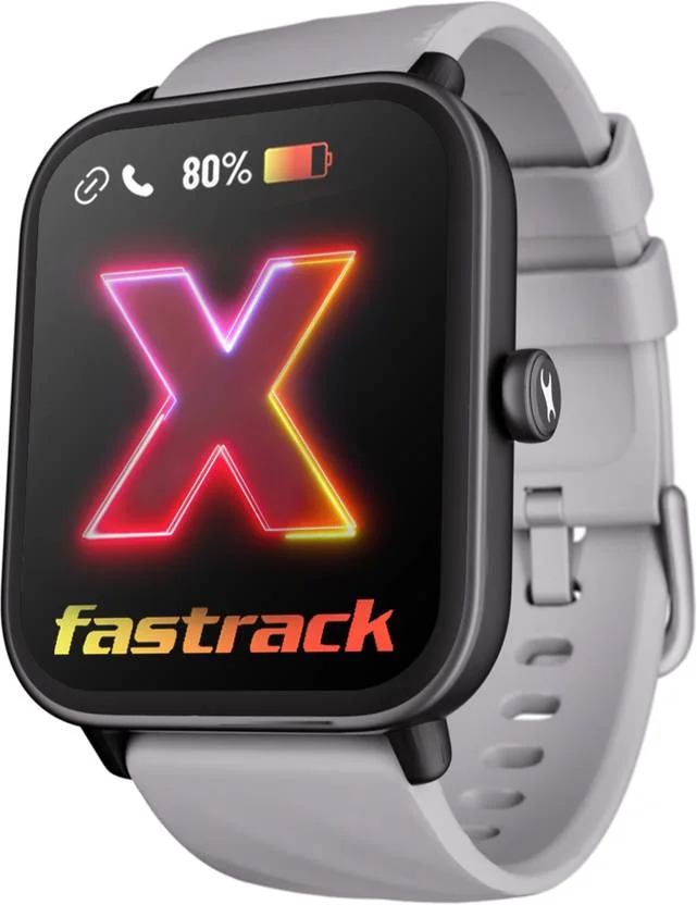 Fastrack Revoltt X-1.83'|Blazing Fast UI|Single Sync BT Calling|Calculator|In-built games Smartwatch (Dark Grey Strap, Free Size)