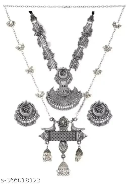 Pegeon necklace and Rani haar / combo jewellery et for women/ oxidised silver jewellery set combo