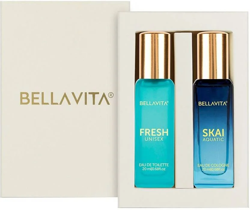 BELLAVITA FRESH perfume & SKAI AQUATIC perfume combo|2X20ML|With Citrus & Woody Notes| Perfume - 40 ml (For Men & Women)