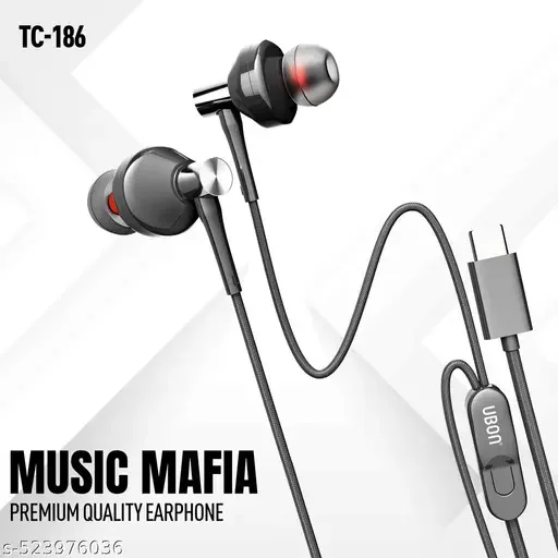 Ubon Type-C TC-186 Wired Earphones Wired Gaming Headset (black, In the Ear)