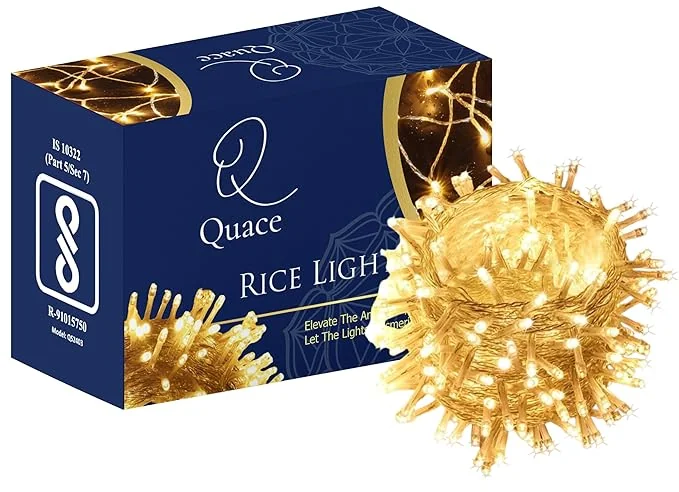 Quace 12 Meter (36 Feet) Decorative 42 Warm White LED String Light Plug for Indoor & Outdoor Decorations,String Lights for DIY, Party, Home Decor, Christmas, Diwali