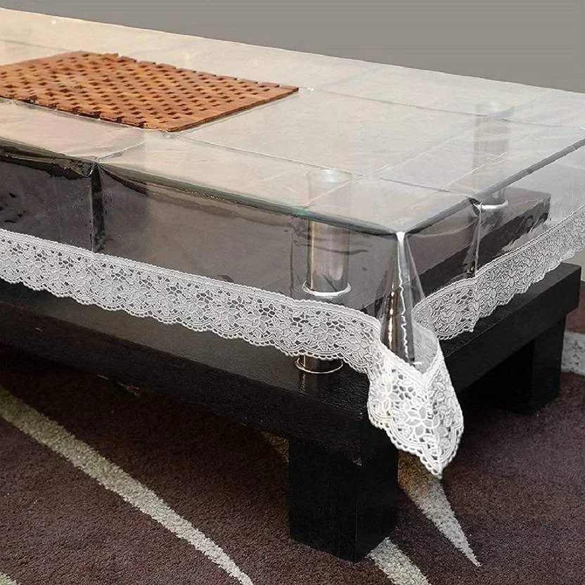 Flipkart SmartBuy Solid 4 Seater Table Cover (Transparent, Silver, PVC)