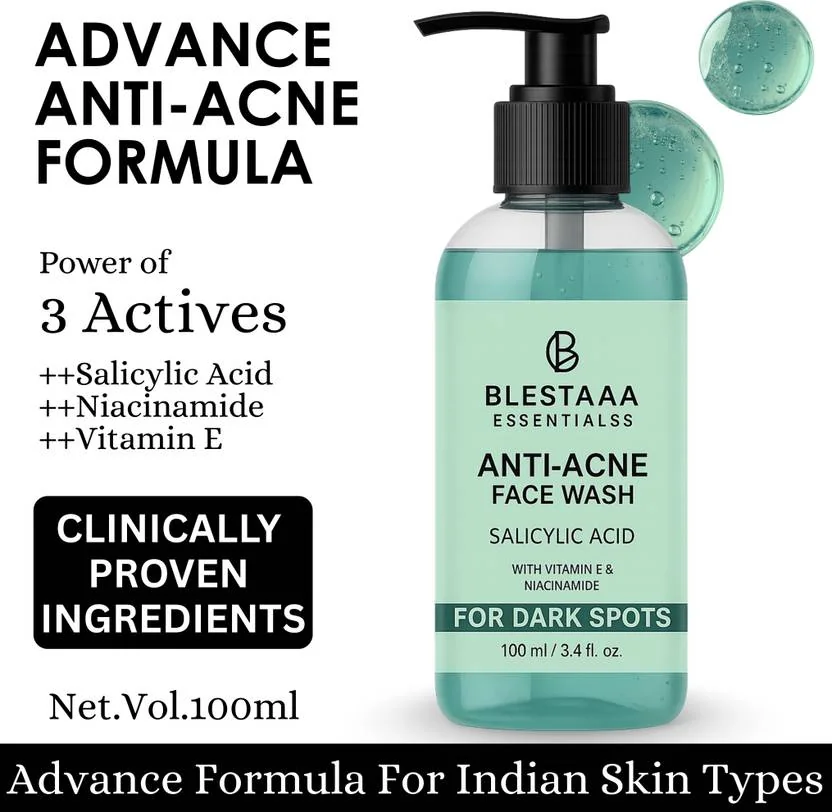 blestaaa essentialss Salicylic Acid | For Anti Acne & Oil Control |Suitable to All Skin Types Face Wash (100 ml)