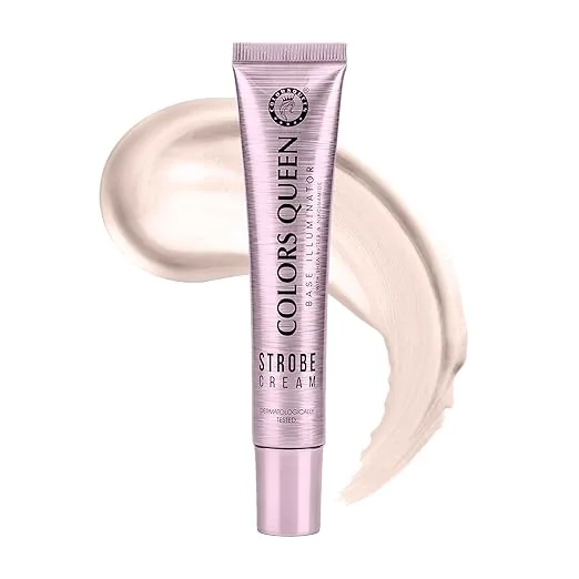Colors Queen Strobe Cream - Golden Pink, 30g | Primer + Highlighter + Moisturizer | Intense Hydrating & Glowing Makeup Base | Multipurpose Strobe Cream for Face Enriched with Shea Butter & Niacinamide