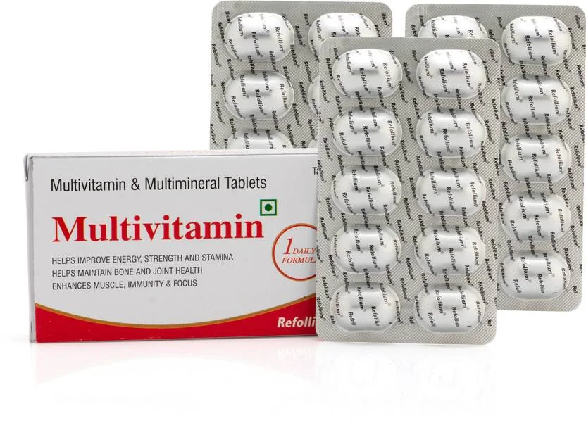 Refollium Multivitamin & Multimineral for Immunity, Strong Bones & Energy for Men & Women (30 Tablets)