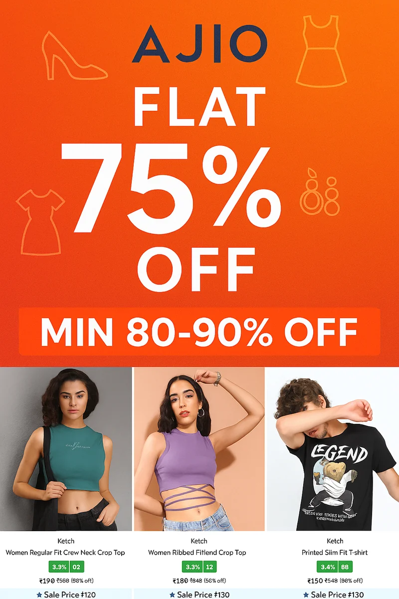 Ajio's Flat 75% Off! 