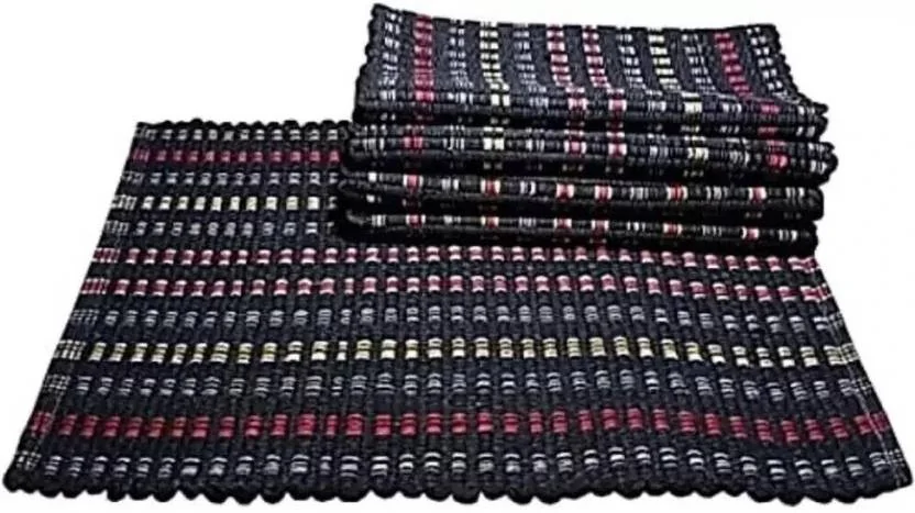 NCS Cotton Bathroom Mat  (Black, Medium)