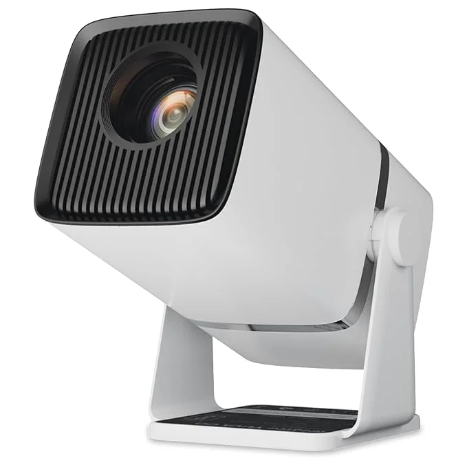 WZATCO Yuva Go Plus, Full HD 1080p Native, Android 13.0 Smart Home Projector 4k Ultra HD, Rotatable Design, Auto & 4D Keystone with Netflix, Prime etc, WiFi 6 & BT, Screen Mirroring, ARC, White