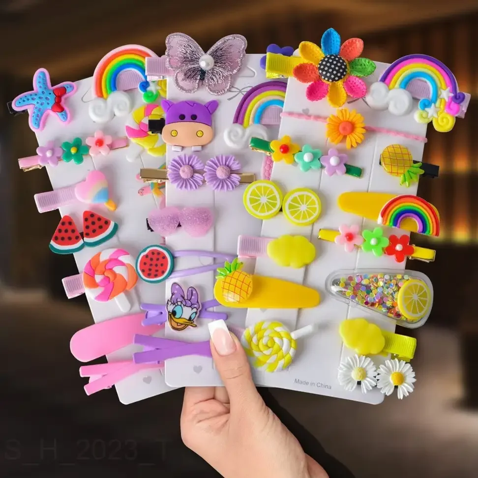 20 pcs Hair clip for baby girls rainbow unicorn Hair clip for kids Hair Clip (Multicolor)