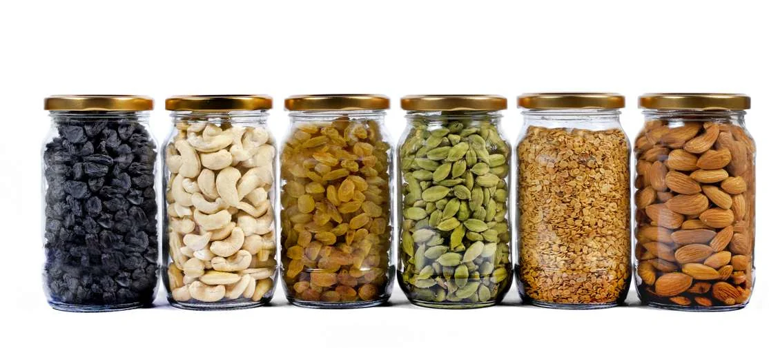 Pack of 6 Glass Grocery Container  - 400 ml Panel's Gold