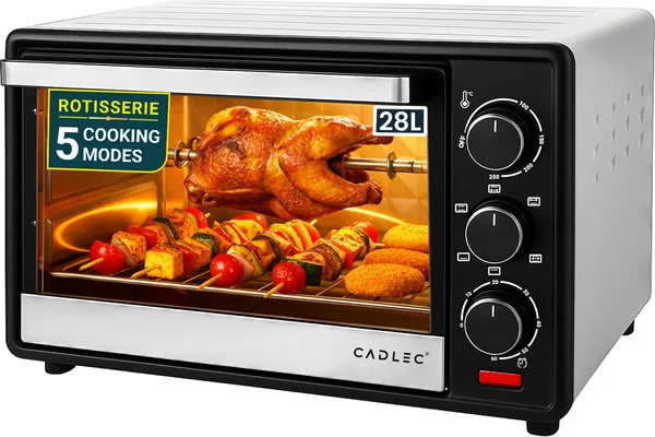 Cadlec 28-Litre Oven Toaster Grill OTG OvenMate, Silver and Black