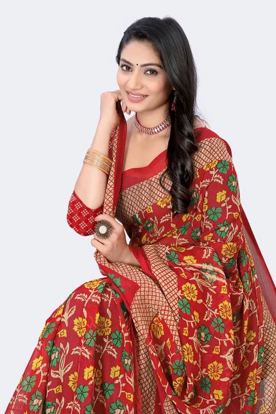 TVISHAFASHION Woven Bollywood Net Saree  (White)