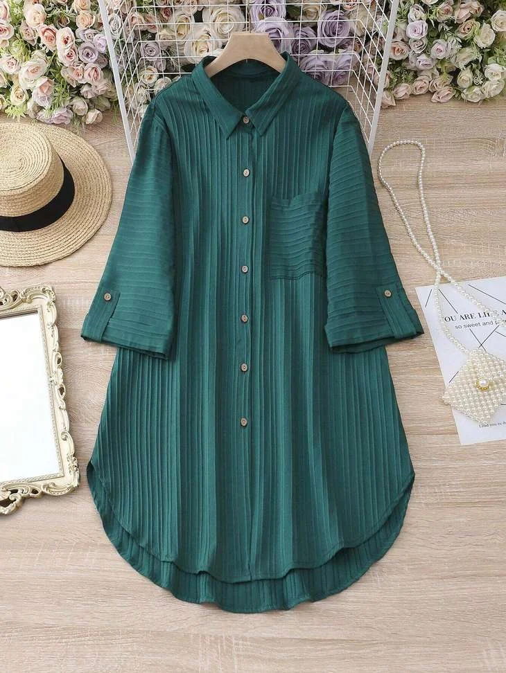 Women Shirt Dark Green DressWomen Shirt Dark Green Dress