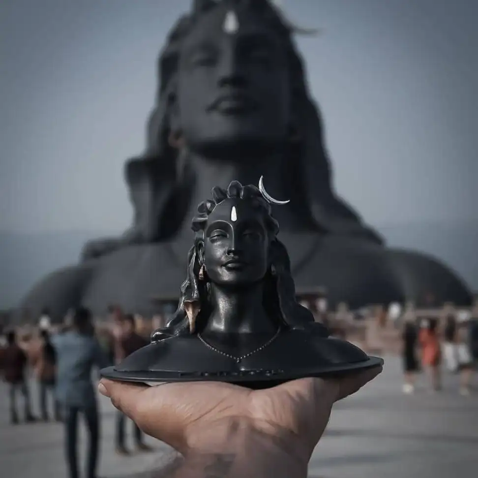 Unique Creations Adiyogi Shiva Statue for Car Dashboard, Mahadev Murti/Idol 11 cm Religious Idol & Figurine (Polyresin, Black)