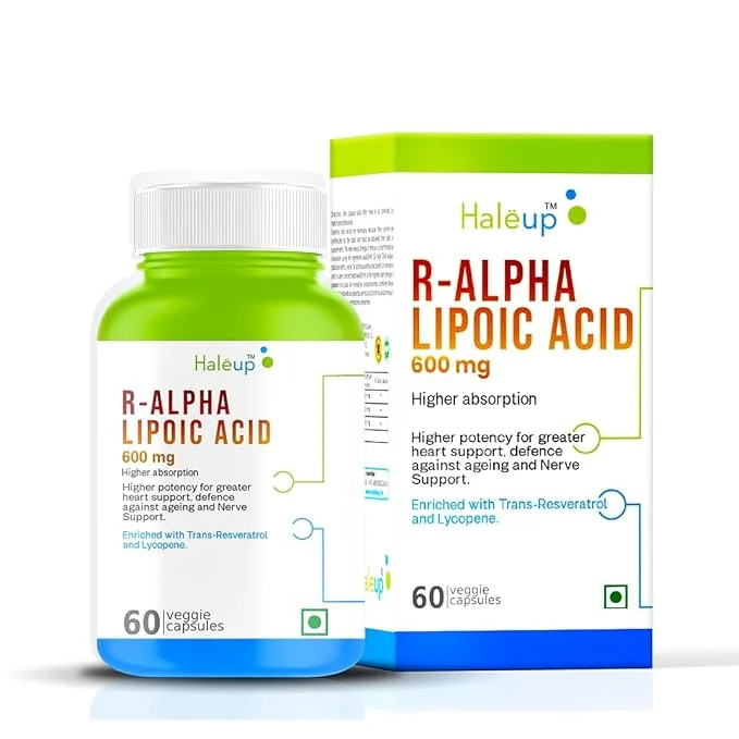 Haleup Alpha Lipoic Acid, 600 mg II Enriched with Lycopene & Resveratrol || Healthy Liver || Heart || Blood Sugar & Potent Antioxidant, (4 Pack X 60s Count)