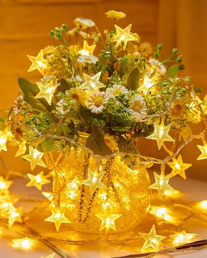Ginoya Brothers 120 LEDs 4 m White Flickering Star Rice Lights  (Pack of 1)