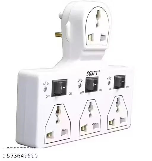 SGJET 4 Plug Point 3 Switch Extension Chord Wihout Wire
