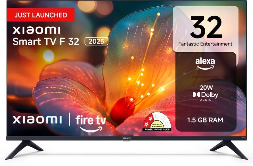 XIAOMI by Mi Fire Tv 80 cm (32 inch) HD Ready LED Smart Fire TV 2025 Edition with High-Definition Display | Dolby Surround Sound | Vivid Picture Engine  (L32MB-FIN)