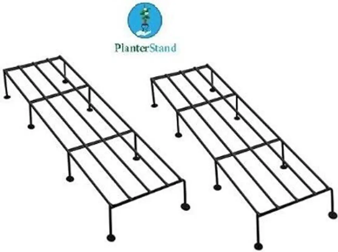 ShopGlobal SUNFLOWER PLANT STAND Plant Container Set (Pack of 2, Metal)