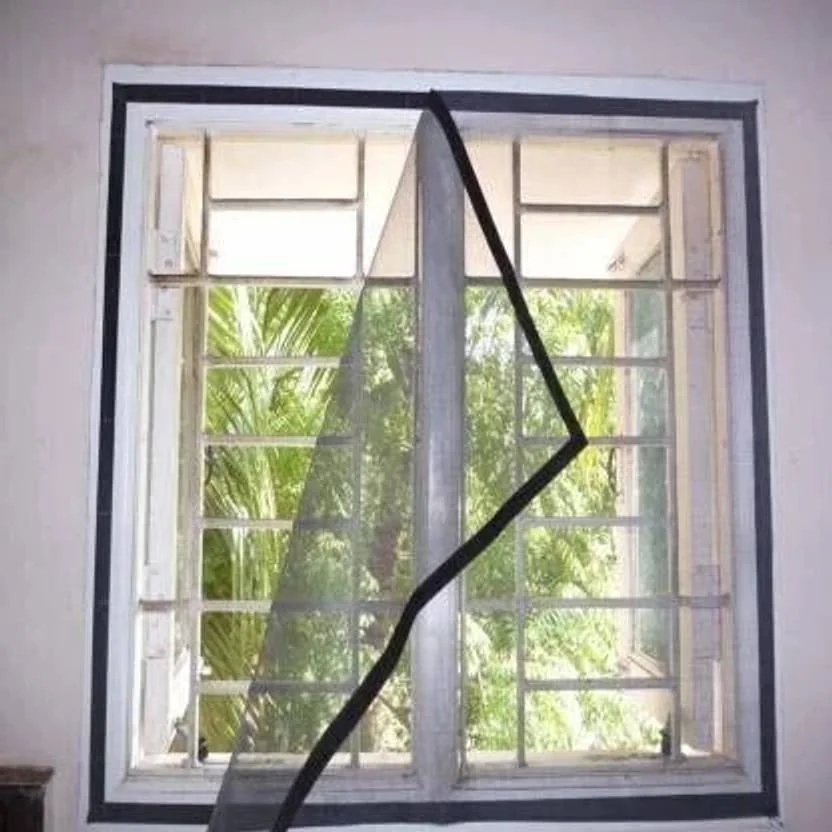 Shankies Creations Polyester Adults Washable Stitched Window 3 x 4 Feet Mosquito Net  (Black, Frame Hung)
