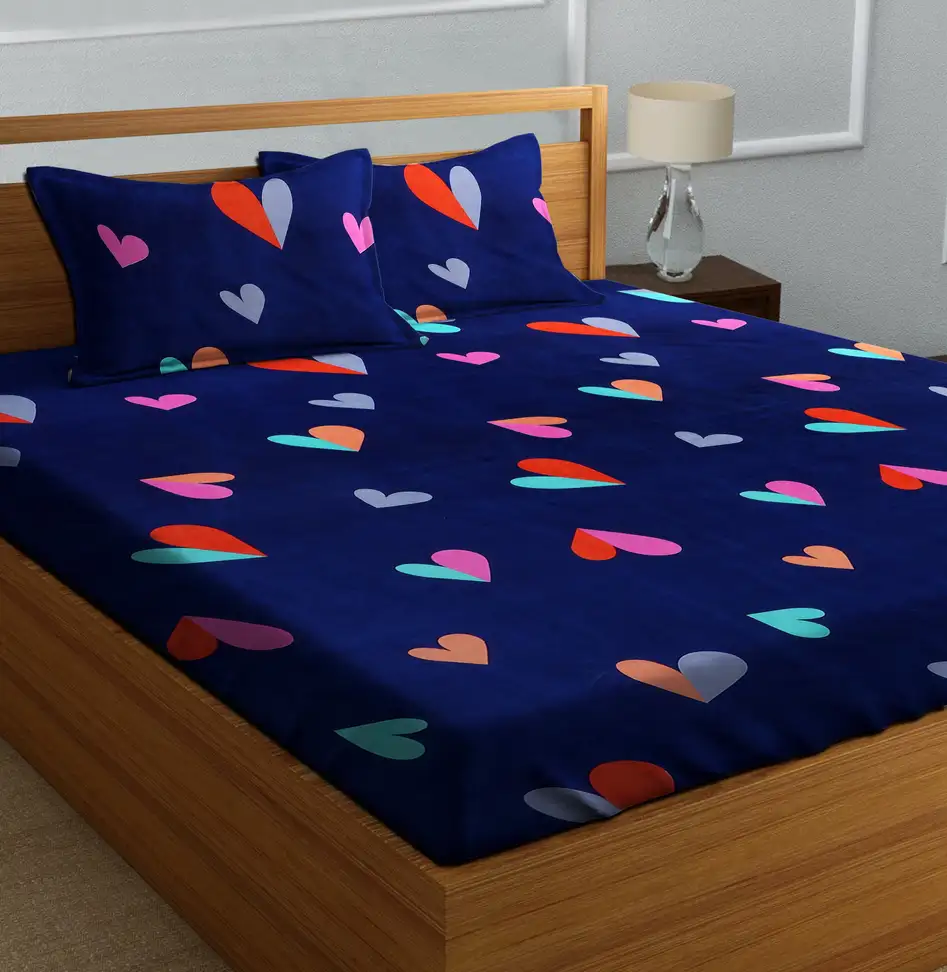180 TC Cotton Double Printed Bedsheet (Pack of 1, Multicolor)