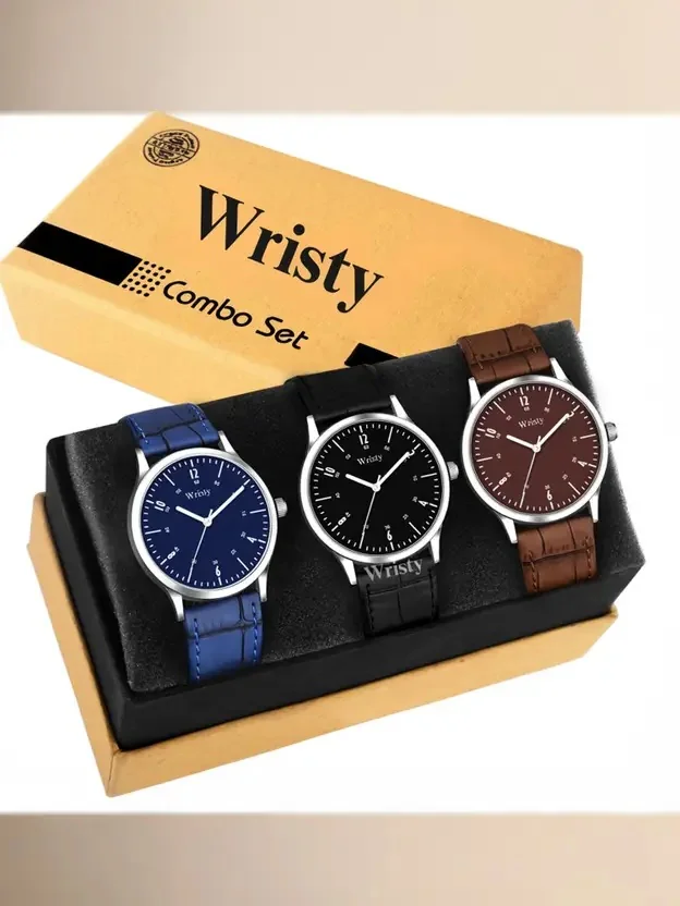 Wristy Analog Watch  - For Men klb08 silver_black-blue-brown