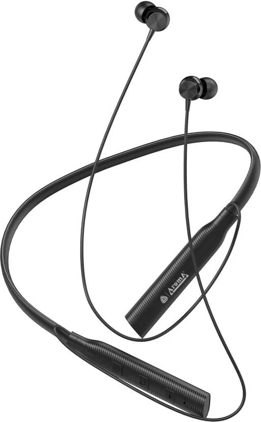 Aroma NB121 Corridor Upto 40 Hours Playtime* Fast Charging, Dual Pairing Neckband Bluetooth  (Carbon Black, In the Ear)