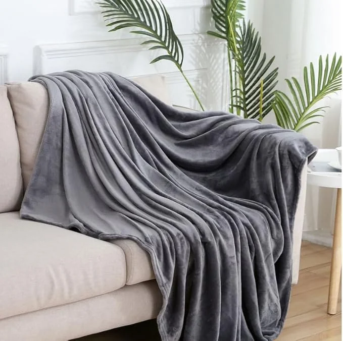 MORADO 190 GSM Flannel Super Soft Warm Single Blanket for Winters - 60x90 Inches, Cadet Grey