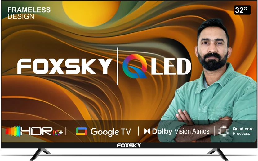 Foxsky 80 cm (32 inch) QLED HD Ready Smart Google TV with Dolby Audio ( 2024)  (32FS-GOOGLE LED TV)