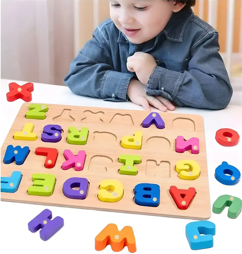 Wooden Educational Creative learning A To Z English Alphabets Board (27 Pieces)