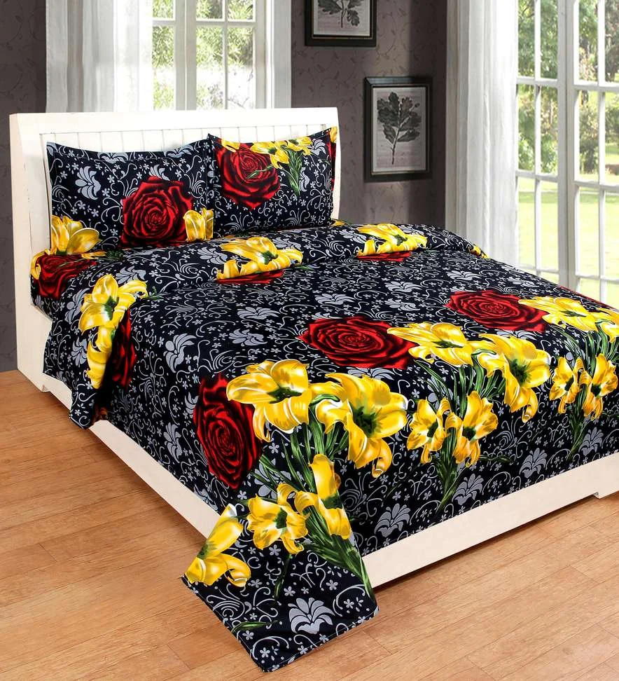 120 TC Microfiber Double 3D Printed Bedsheet