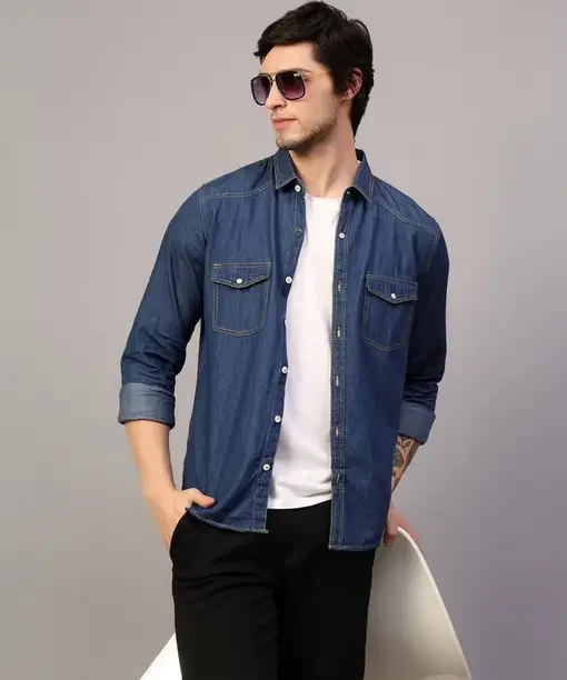 KESHAV SRUSHTI  Men Regular Fit Solid Spread Collar Casual Shirt