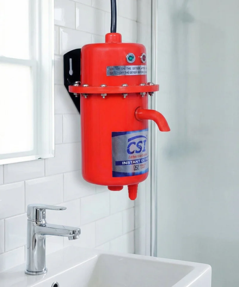 CSI INTERNATIONAL 1 L Instant Water Geyser (Instant Water Geyser, Water Heater, Portable Water Heater, Geysers Made of First Class Plastic, 3kw copper aliments red 1 L Instant Water Geyser