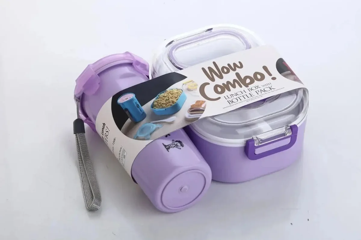 Lunch box with bottle for kids Airtight Tiffin 3 Containers Lunch Box (900 ml)