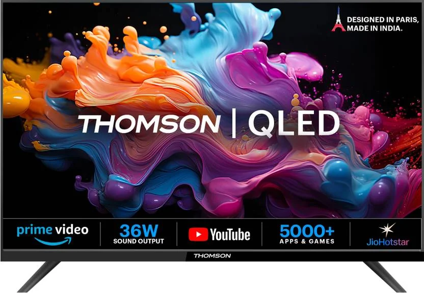 Thomson Alpha QLED 80 cm (32 inch) QLED HD Ready Smart Linux TV 2025 Edition with 36W Sound Output | Web Browser | Sports Mode | Bezel - Less Design (32AlphaQ019n  (32AlphaQ019)