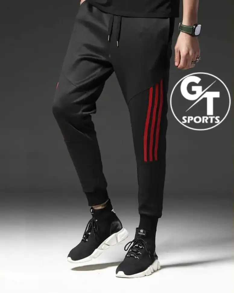 Striped Men Red Track Pants