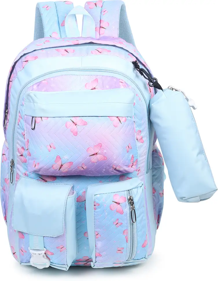 Floral Print Lightweight Girls Bag Stylish Latest Backpack Waterproof School Bag 30 L No Backpack (Black)