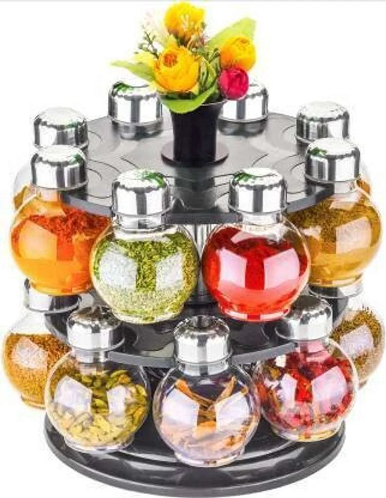 Pack of 16 Plastic Grocery Container  - 250 ml ATMAN Silver