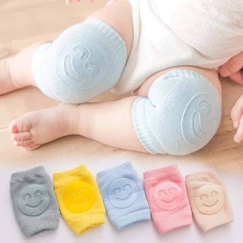 BZILO Smiley Baby Knee Pads for Crawling | Elbow Safety Protector 2 Pairs JMD KNEE PAD PACK OF TWO PAIRSC A Baby Knee Pads