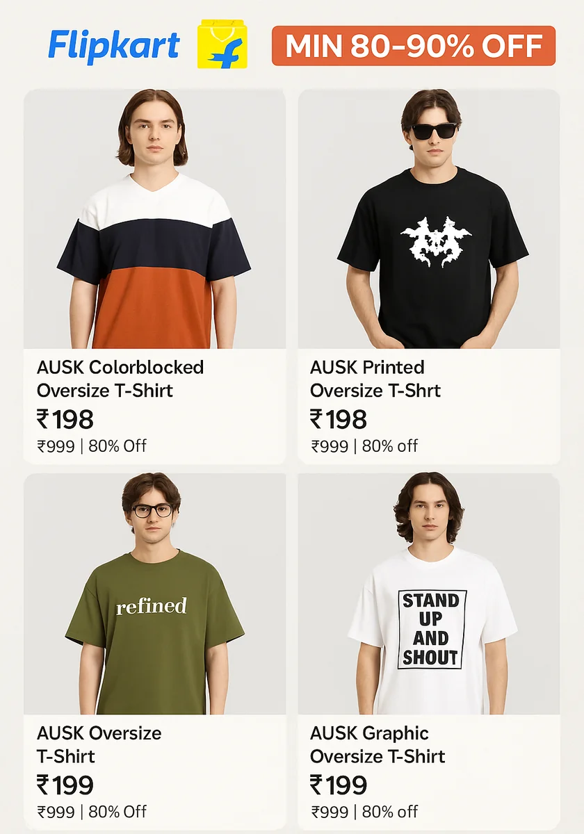 Oversized AUSK Shirts @ ~₹201