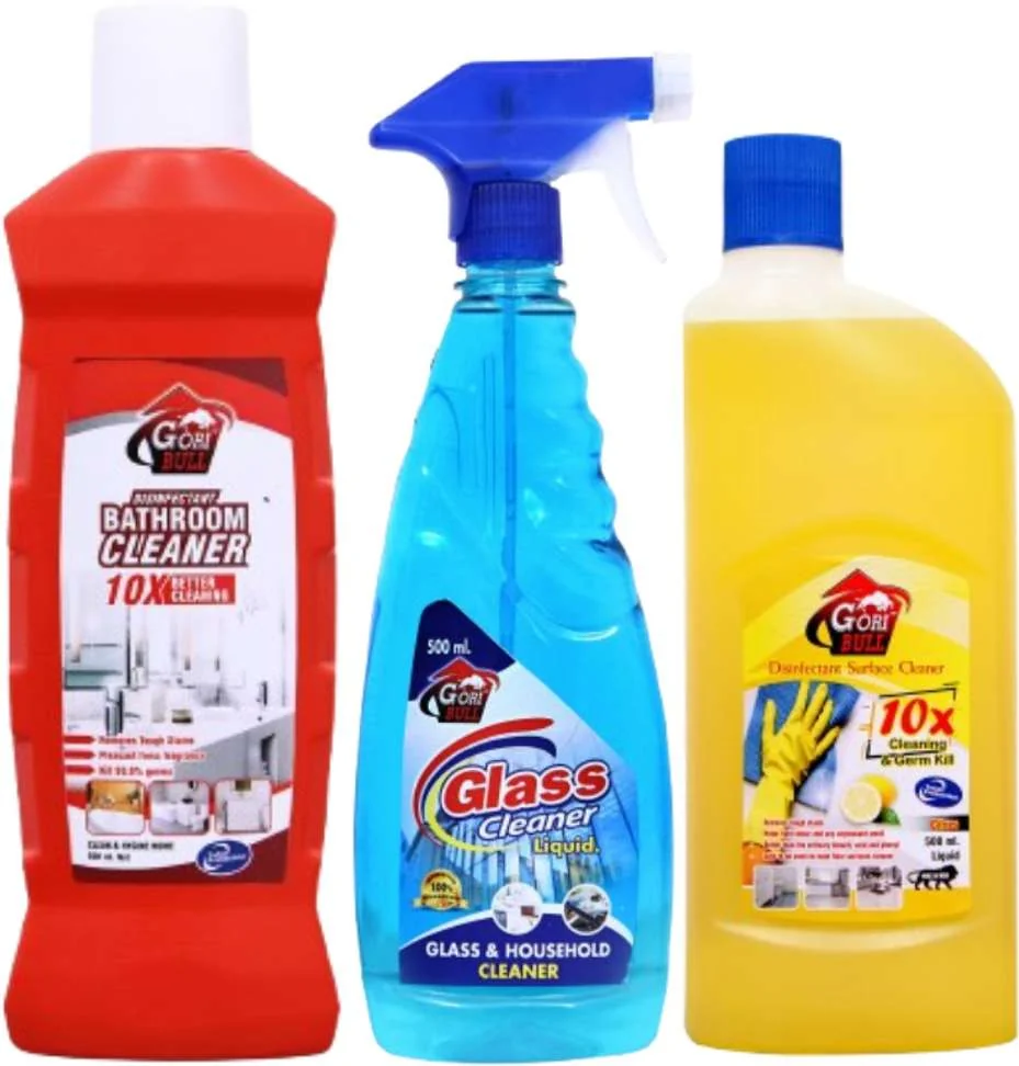 GORIBULL Bathroom Glass & kitchin Cleaner 500x3 disinfected cleaning combopack regularGORIBULL Bathroom Glass & kitchin Cleaner 500x3 disinfected cleaning combopack regular