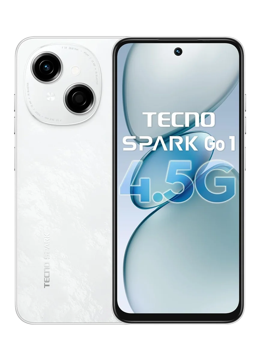 Tecno Spark GO 1 (Glittery White, 3GB+64GB)| 4+ Years Lag Free Fluency | 6.67" 120Hz Smooth Display | 6GB* Bigger RAM | in-Built Infrared Remote | Dual Speakers with DTS | AI Call Noise Reduction