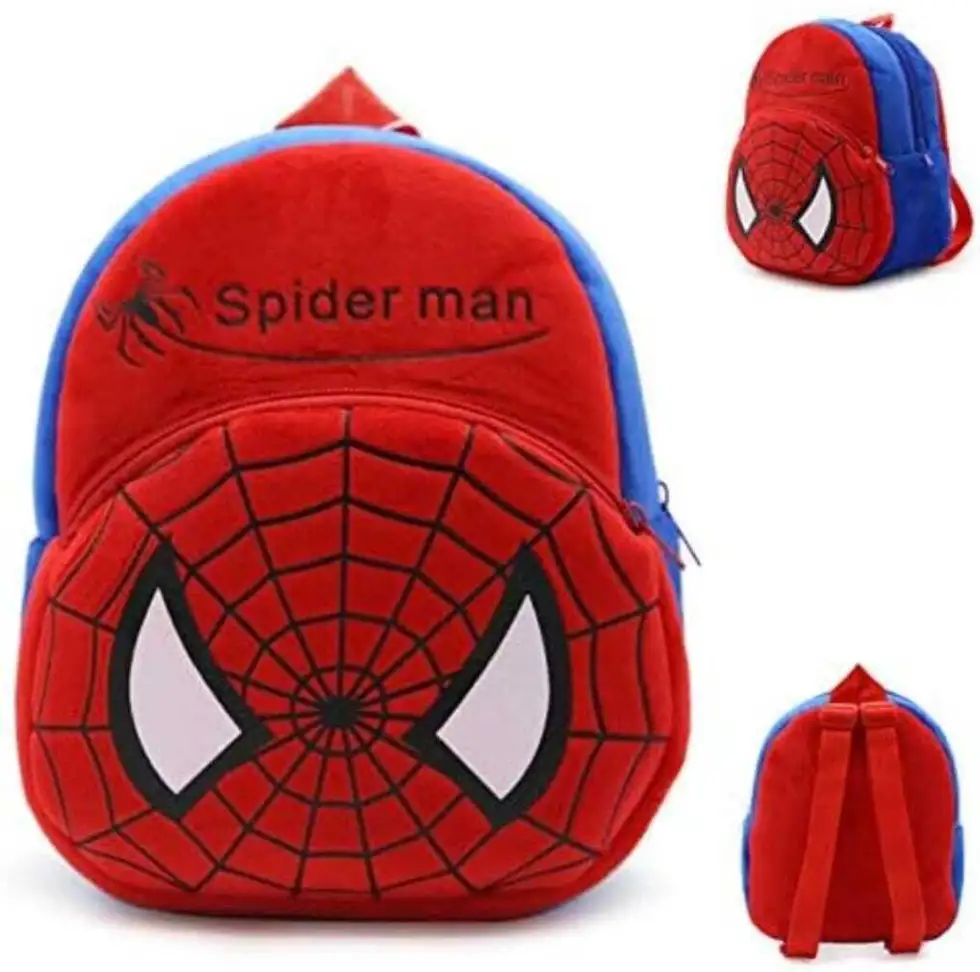 Kids School Bag Soft Plush Backpack Ideal for Baby Boy & Girl School Bag (Red, 10 L)