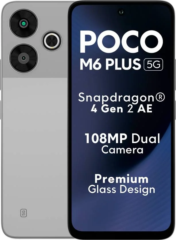 POCO M6 Plus 5G (Ice Silver, 128 GB)  (6 GB RAM)