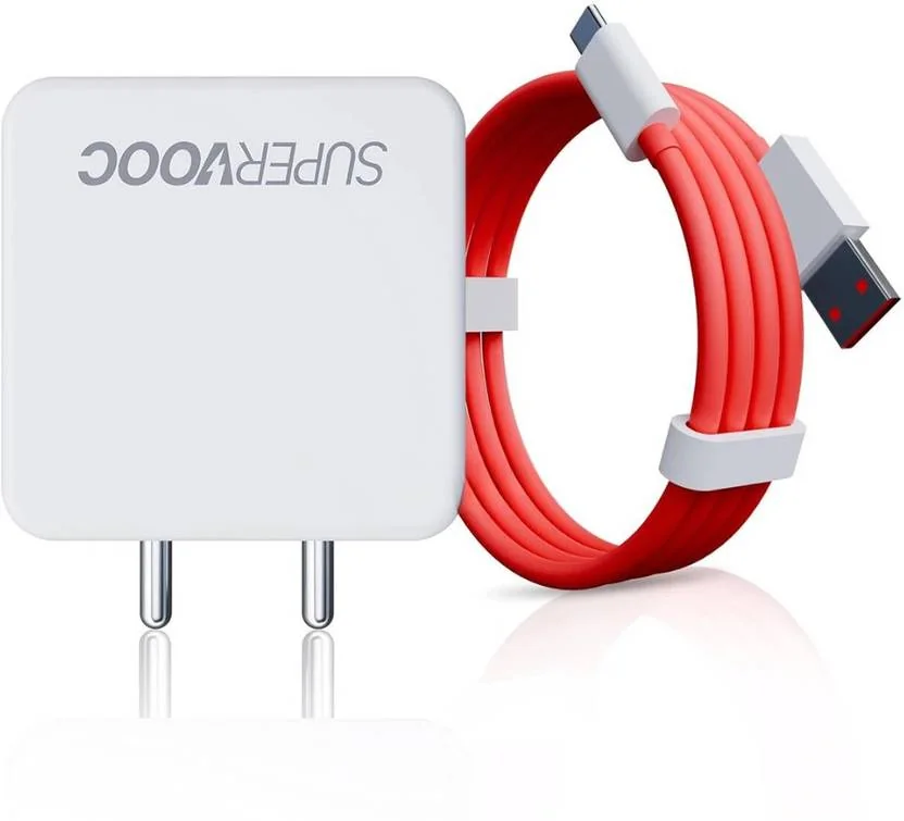 MAK 65 W Adaptive Charging 6 A Wall Charger for Mobile with Detachable Cable  (White, Red, Cable Included)