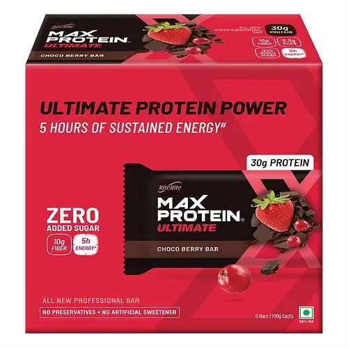 RiteBite Max Protein Ultimate Choco Berry (Pack of 6), 600 g