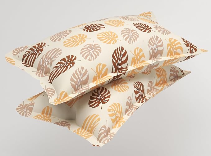 VAS COLLECTIONS 180 TC Premium Cotton Pillow Covers | Regular Pillow Cases | Set of 2 Pieces Pillow Covers only King Size (Almond, 20 x 30 Inches)