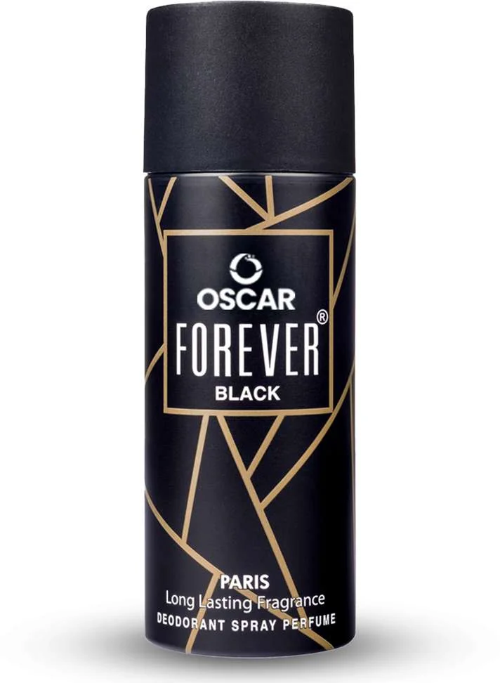 Oscar Forever Paris Black Body Spray with Long Lasting Woody fragrance Deodorant Spray  -  For Men & Women