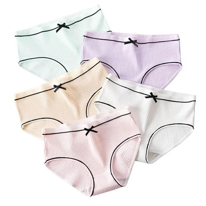 Dilency Sales Women's & Girl's Regular Wear Soft Cotton Material, Mid Waist Panties Combo Pack-of-2 (Multi-Mix-Random Color)
